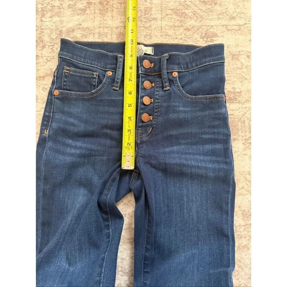 Madewell Women's 9" Mid-rise Button-fly Skinny Denim Jeans Dark Wash Size 26 - Picture 9 of 10